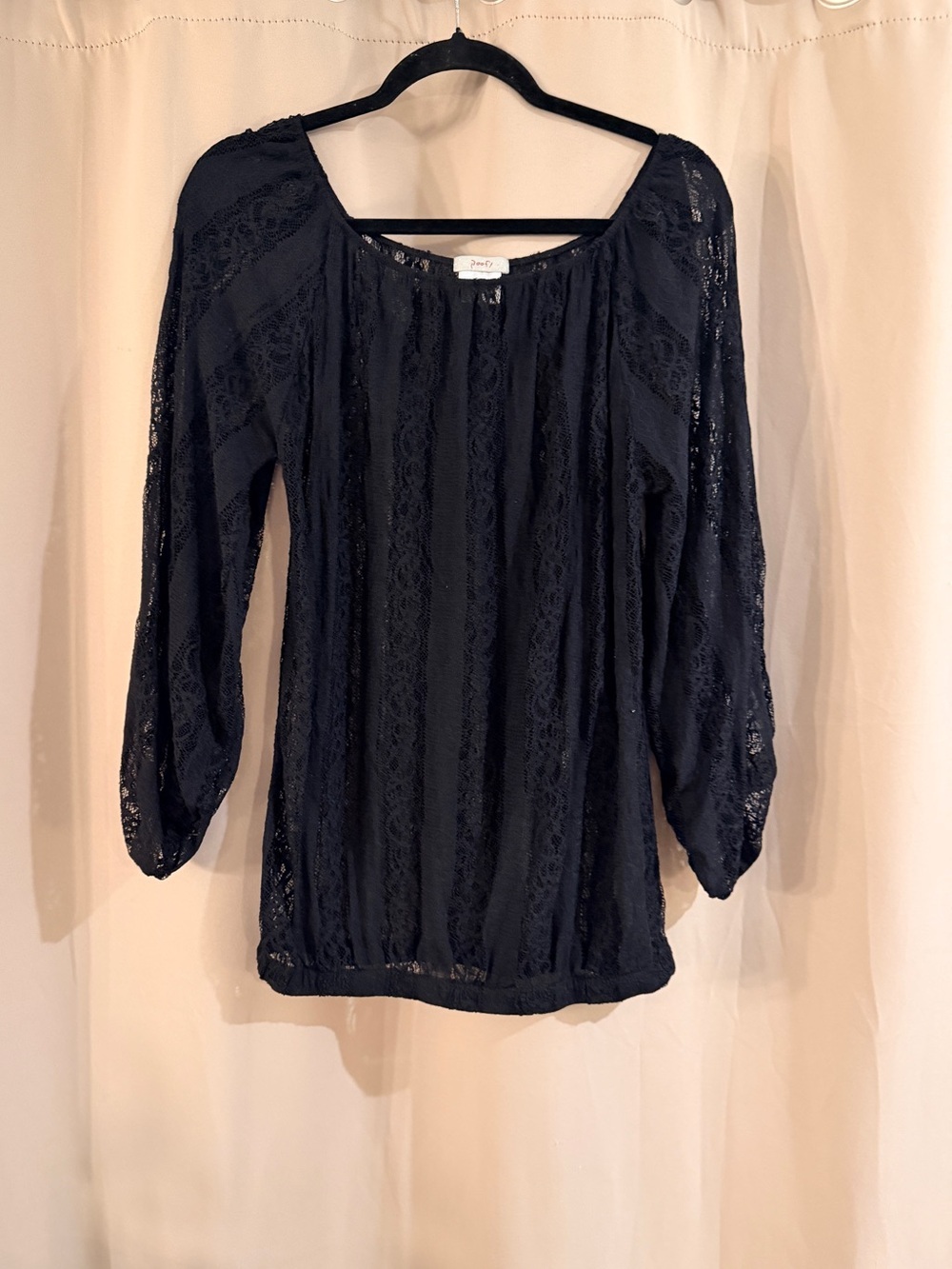 Women’s Poof Black Lace Top